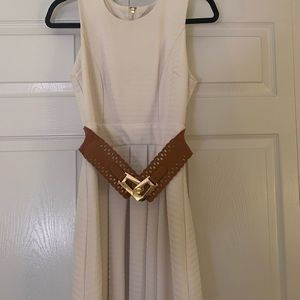 Agaci ivory dress with built in belt